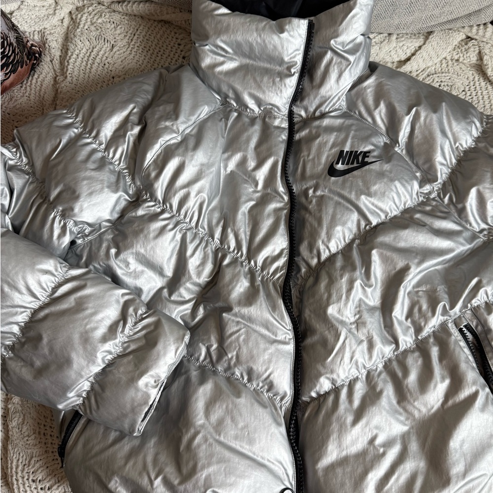 Nike silver Puffer Jacket